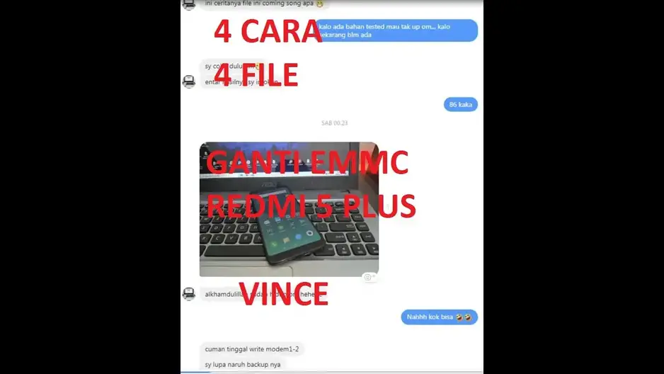 'Video thumbnail for Redmi 5 plus Vince emmc replace file  ( ada 4 cara)  First in the World'