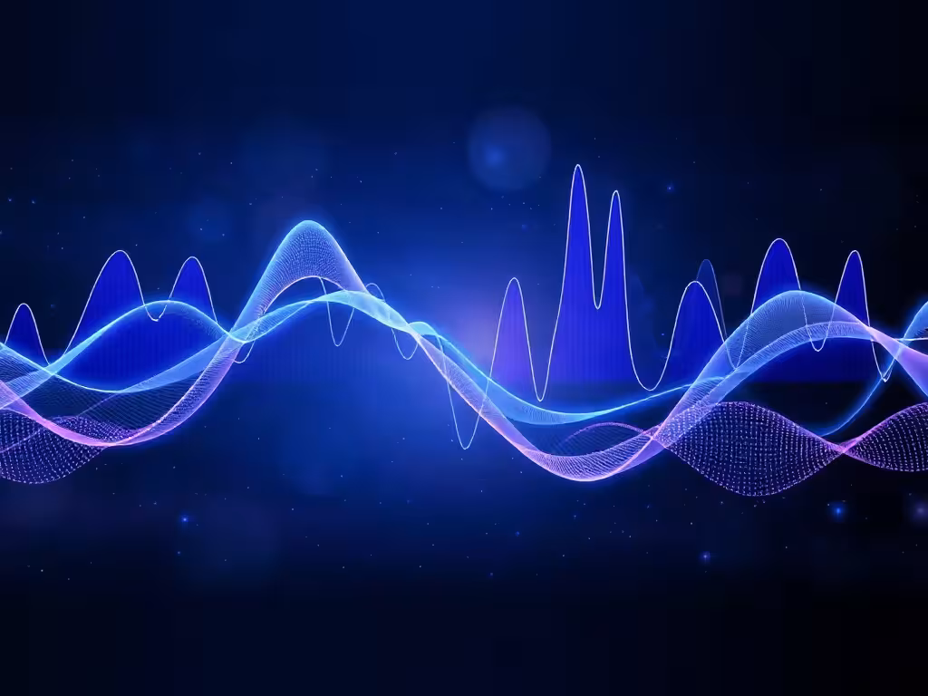 Ondes sonores et cérébrales visualisées — représente la base scientifique de la fréquence 285 Hz