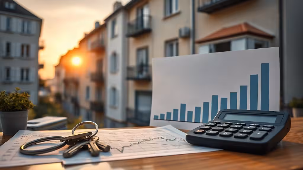 Immeuble locatif et outils de calcul pour préparer des revenus passifs immobilier réalistes.