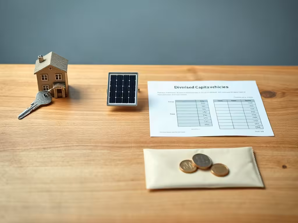Diversification des revenus passifs avec capital entre immobilier, placements et projets productifs.