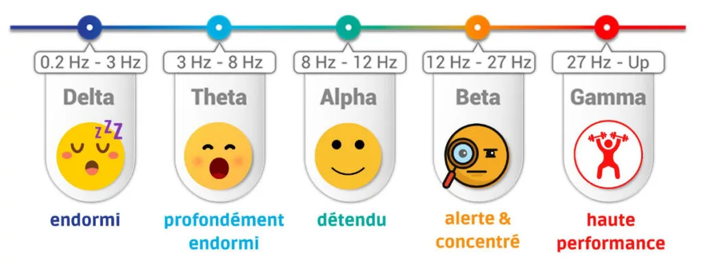 5 types d'onde cérébrales